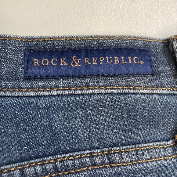Rock‎ & Republic Kasandra Women's Dark Blue Mid Rise Jeans Size 12 - Picture 8 of 14